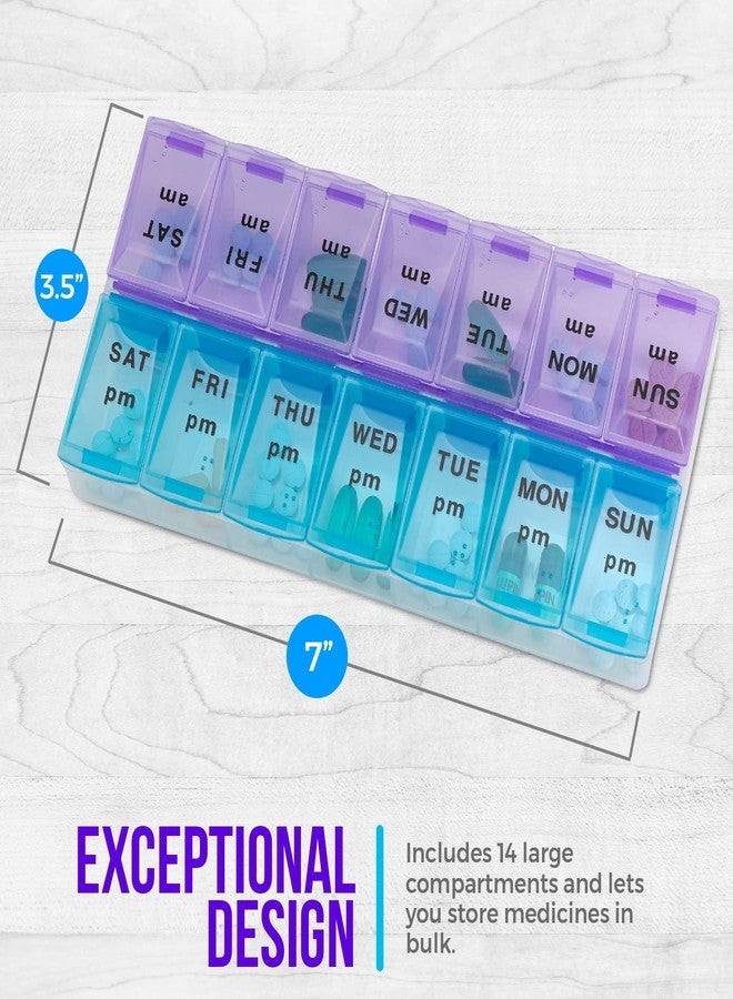 MEDca Weekly Pill Organizer, Twice-a-Day, 1 Pill Organizer New Attractive Coloring - Image 5